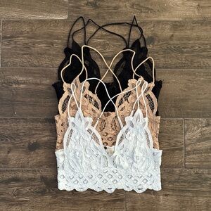 FP Bralette Set in Black, Tan, and White